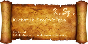 Kucharik Szofrónia névjegykártya